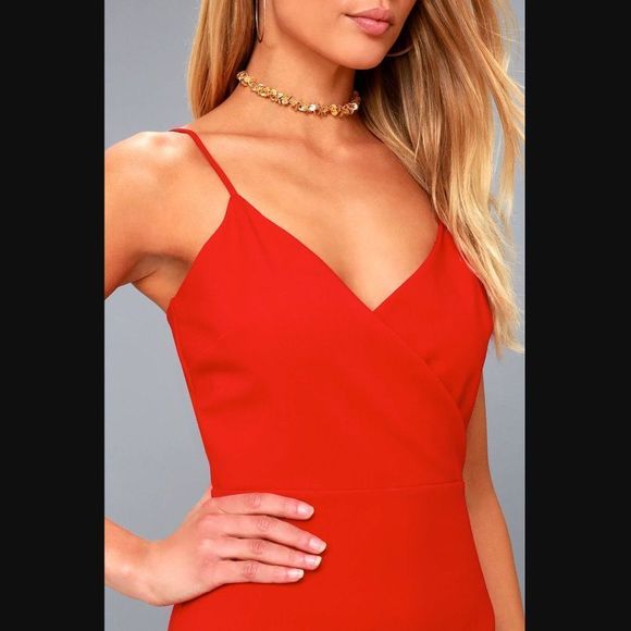NWT Lulus Sealed with a kiss red bodycon dress sexy knit strappy wedding guest - Picture 4 of 7